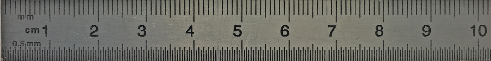 part of a 20cm stainless steel workshop ruler
